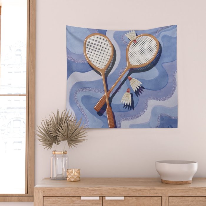 Badminton Retro Swirls Wall Tapestry Gallery Image 2