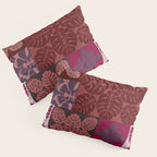Hawaiian quilt Monstera pattern in maroon Pillow Sham Gallery Image 3