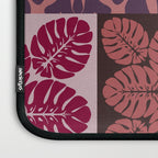 Hawaiian quilt Monstera pattern in maroon Laptop Sleeve Gallery Image 3