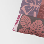 Hawaiian quilt Monstera pattern in maroon Pillow Sham Gallery Image 4