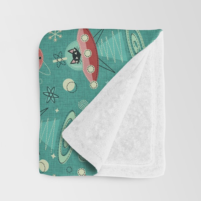 Atomic Cats in Space - ©studioxtine Throw Blanket Gallery Image 3