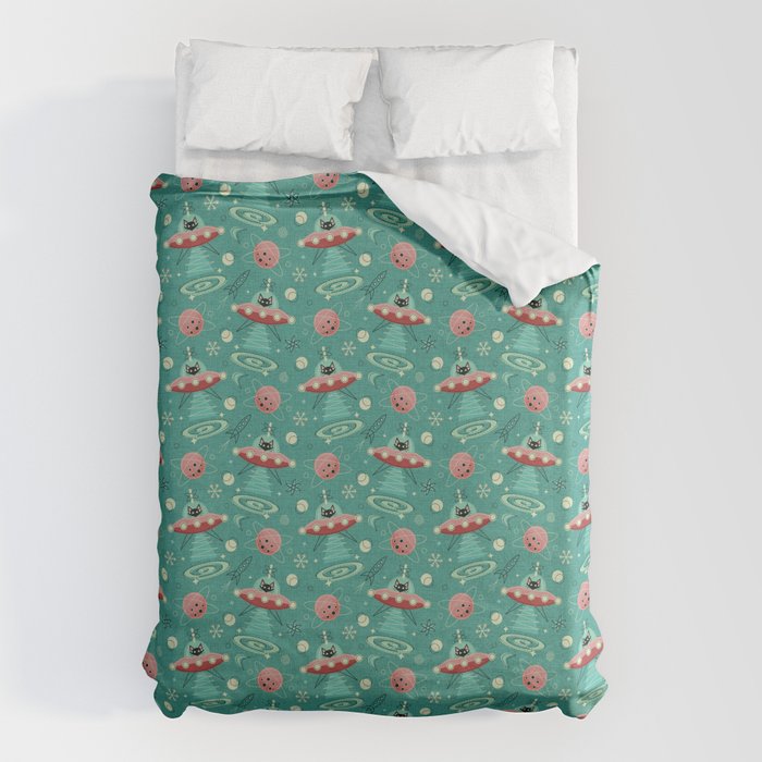 Atomic Cats in Space - ©studioxtine Duvet Cover Gallery Image 6