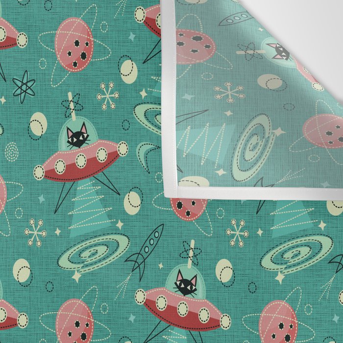 Atomic Cats in Space - ©studioxtine Wall Tapestry Gallery Image 3