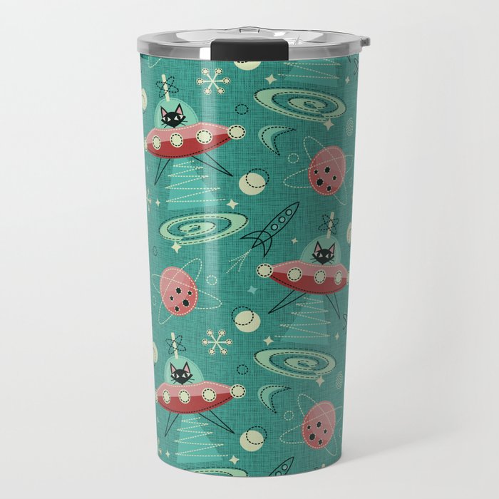 Atomic Cats in Space - ©studioxtine Travel Mug Gallery Image 1