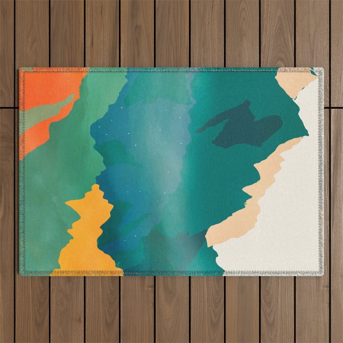 Abstract Mountains I Outdoor Rug Gallery Image 1