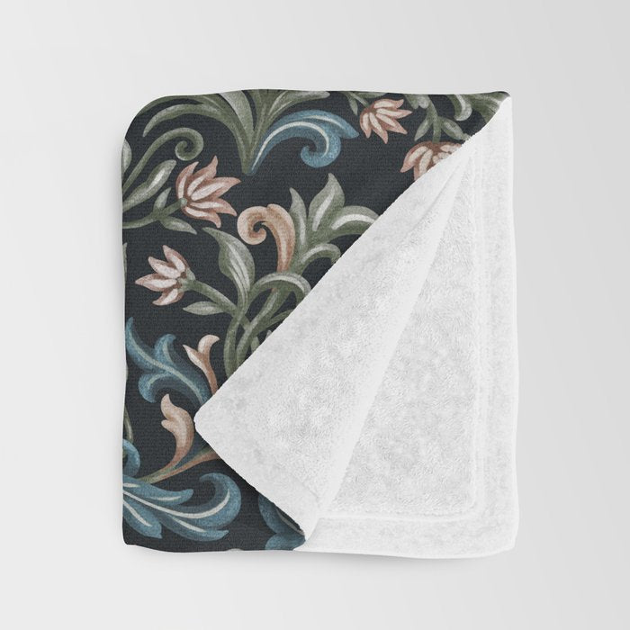 Whimsical Horses Botanicals II Throw Blanket Gallery Image 3