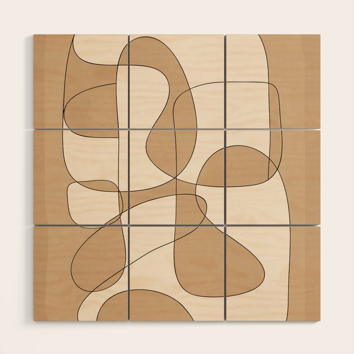 Abstract line art 25 Wood Wall Art Gallery Image 1