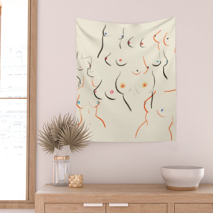 Breasts in Cream Wall Tapestry Gallery Image 2