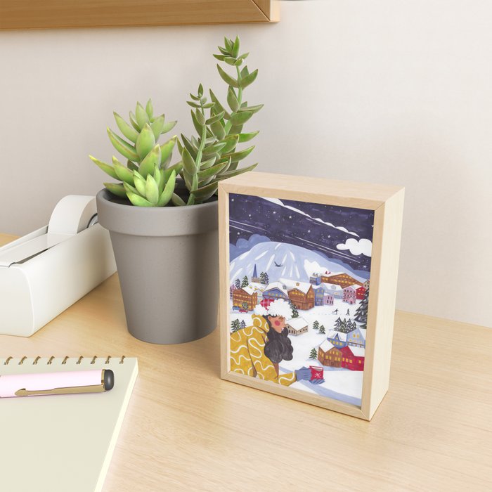 Modern woman in the Alps Mini Art Print Gallery Image 2