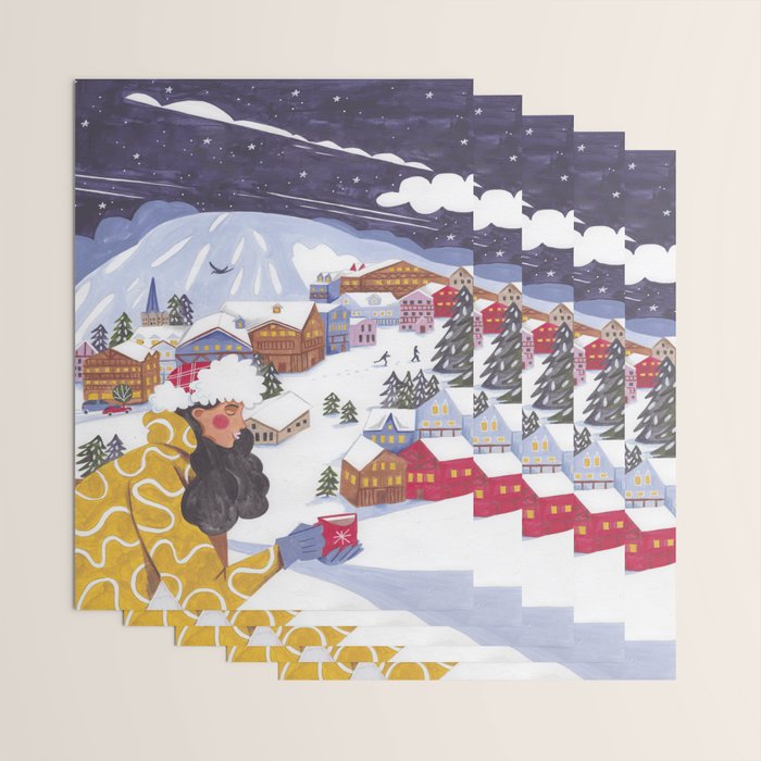 Modern woman in the Alps Wrapping Paper Gallery Image 3