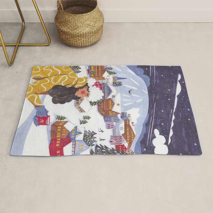 Modern woman in the Alps Rug Gallery Image 1