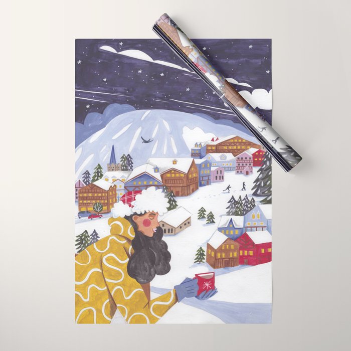 Modern woman in the Alps Wrapping Paper Gallery Image 1