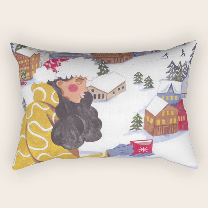 Modern woman in the Alps Rectangular Pillow Gallery Image 2