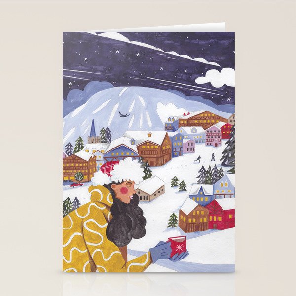 Modern woman in the Alps Stationery Card Gallery Image 2