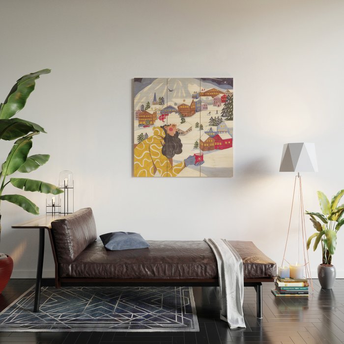 Modern woman in the Alps Wood Wall Art Gallery Image 2