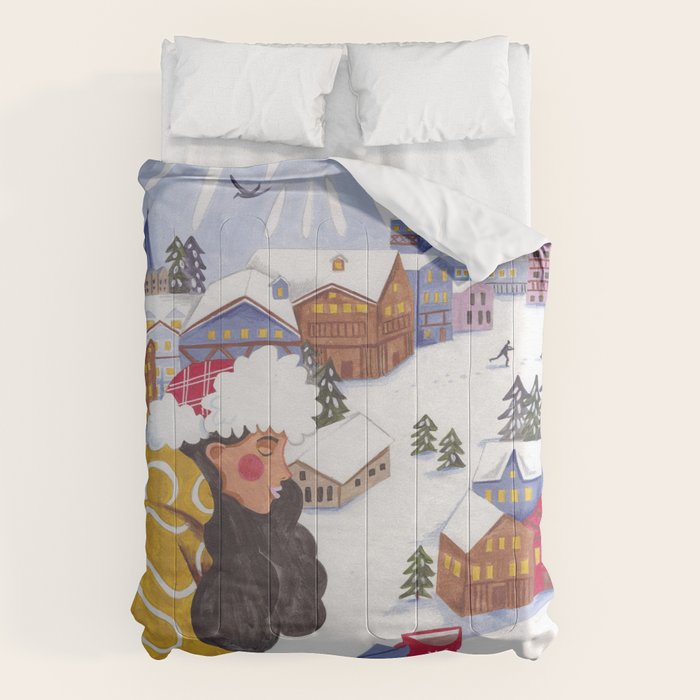 Modern woman in the Alps Comforter Gallery Image 6