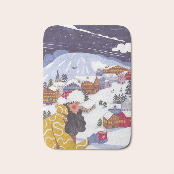 Modern woman in the Alps Bath Mat Gallery Image 1