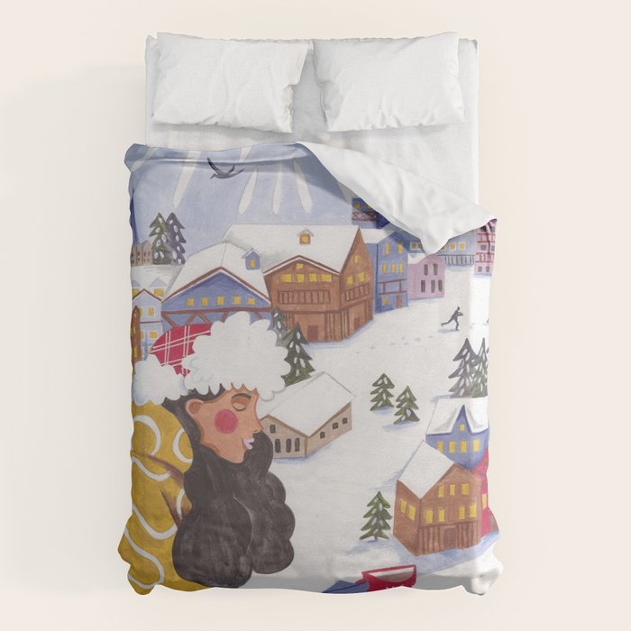 Modern woman in the Alps Duvet Cover Gallery Image 6