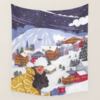 Modern woman in the Alps Wall Tapestry Gallery Image 4