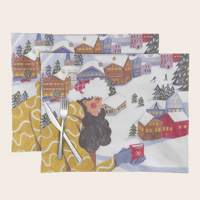 Modern woman in the Alps Placemat Gallery Image 1