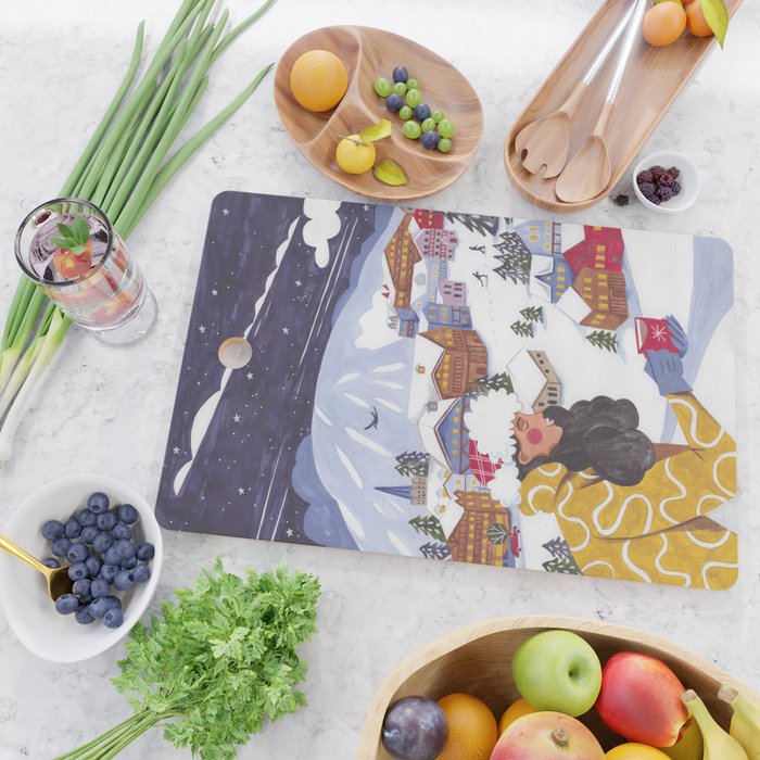 Modern woman in the Alps Cutting Board Gallery Image 2