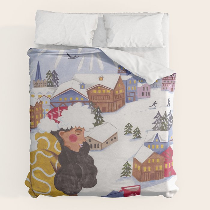 Modern woman in the Alps Duvet Cover Gallery Image 2