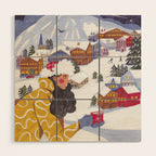 Modern woman in the Alps Wood Wall Art Gallery Image 1