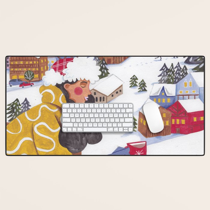 Modern woman in the Alps Desk Mat Gallery Image 1