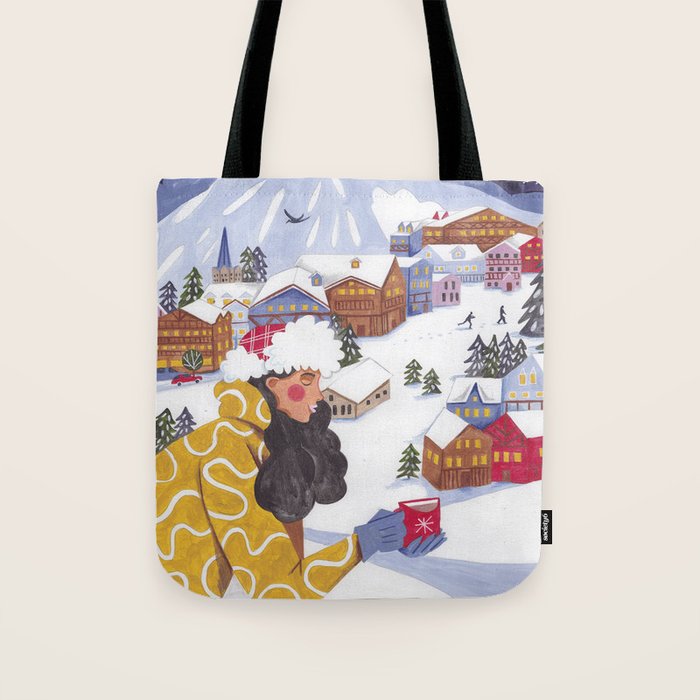 Modern woman in the Alps Tote Bag Gallery Image 1
