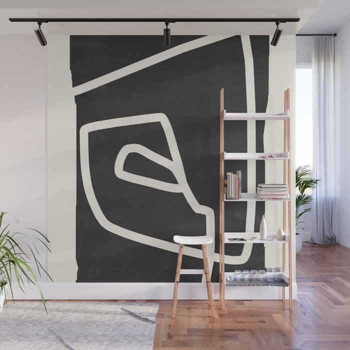 abstract minimal 57 Black & White Wall Mural Gallery Image 1