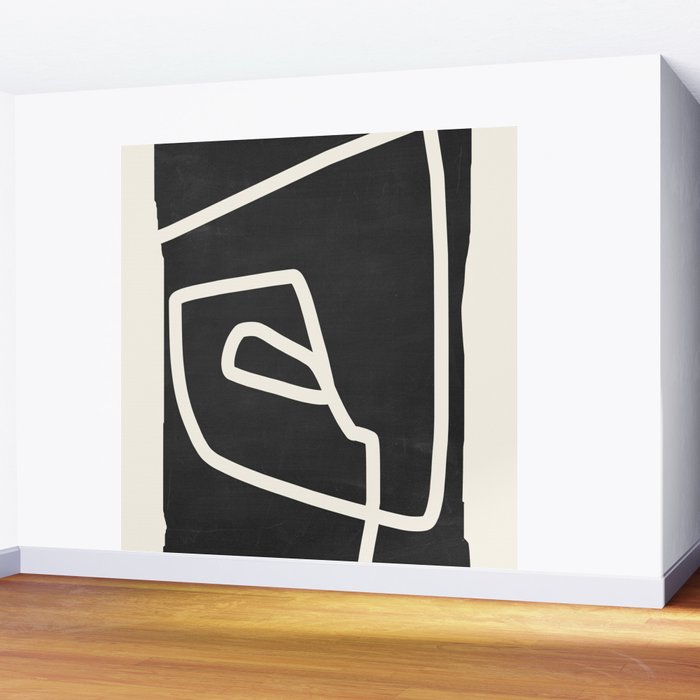 abstract minimal 57 Black & White Wall Mural Gallery Image 2