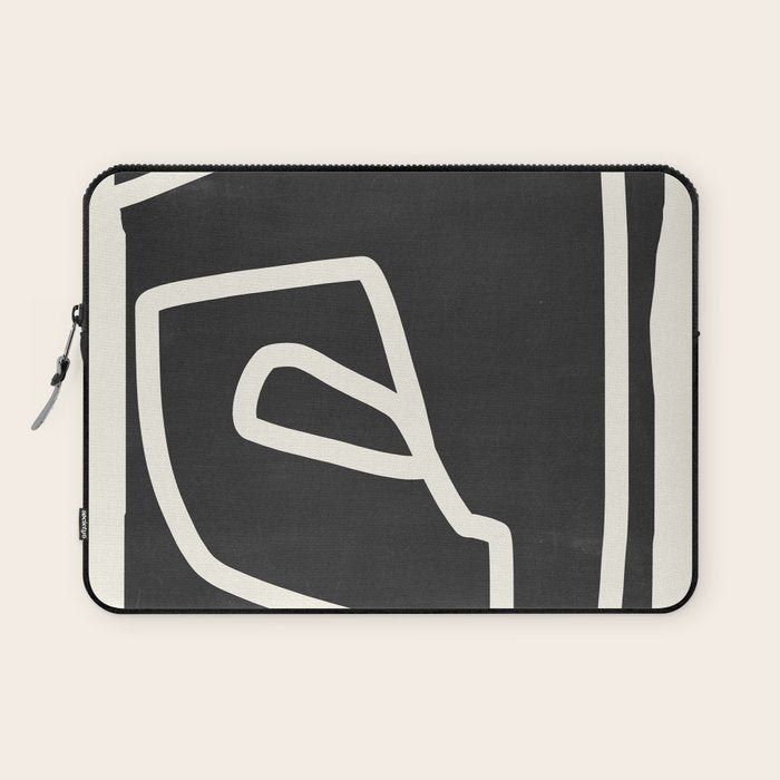 abstract minimal 57 Black & White Laptop Sleeve Gallery Image 1