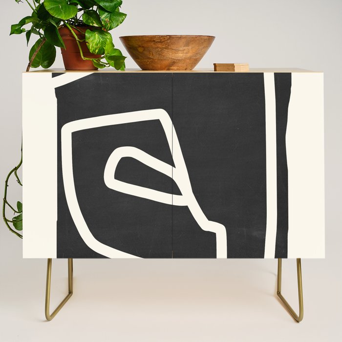 abstract minimal 57 Black & White Credenza Gallery Image 1