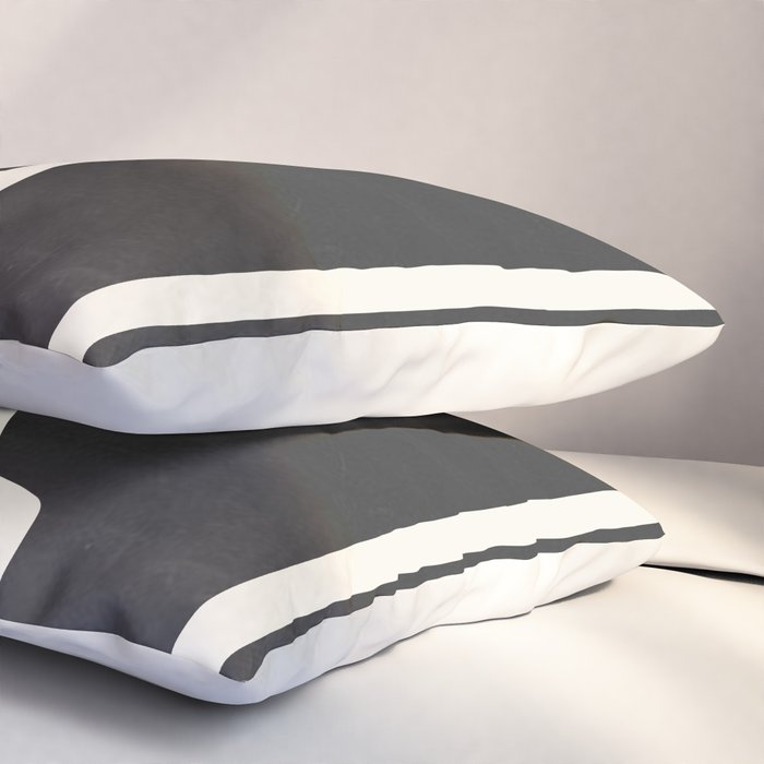 abstract minimal 57 Black & White Pillow Sham Gallery Image 3