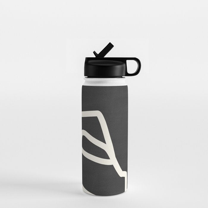 abstract minimal 57 Black & White Water Bottle Gallery Image 1