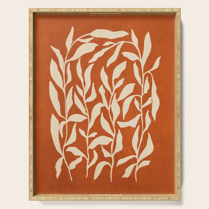 Cognac Leaves: Mid Century Terracotta Edition Serving Tray Gallery Image 1