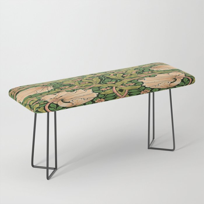 William Morris Pimpernel, green, William Morris floral design  Bench Gallery Image 1