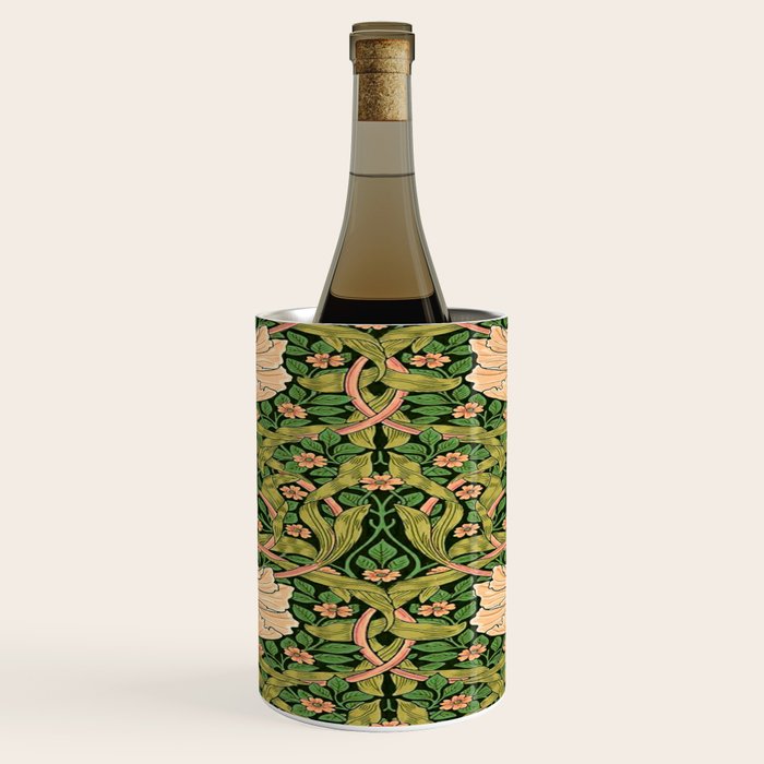 William Morris Pimpernel, green, William Morris floral design  Wine Chiller Gallery Image 1