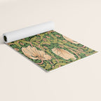 William Morris Pimpernel, green, William Morris floral design  Yoga Mat Gallery Image 2