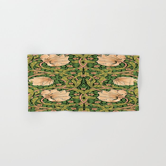 William Morris Pimpernel, green, William Morris floral design  Bath Towel Gallery Image 1