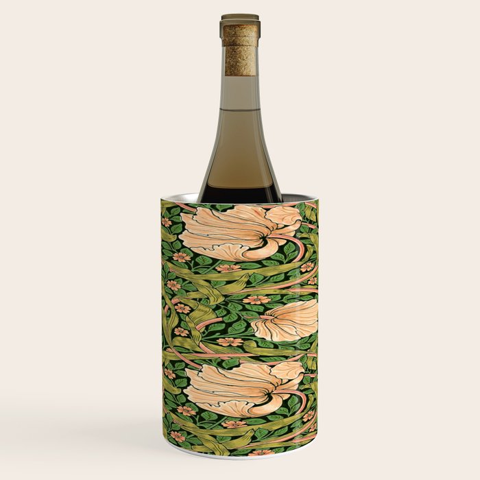 William Morris Pimpernel, green, William Morris floral design  Wine Chiller Gallery Image 3