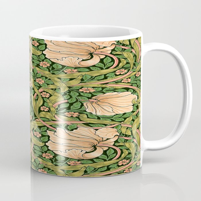 William Morris Pimpernel, green, William Morris floral design  Coffee Mug Gallery Image 1