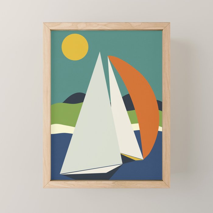 mid century sails Mini Art Print Gallery Image 1