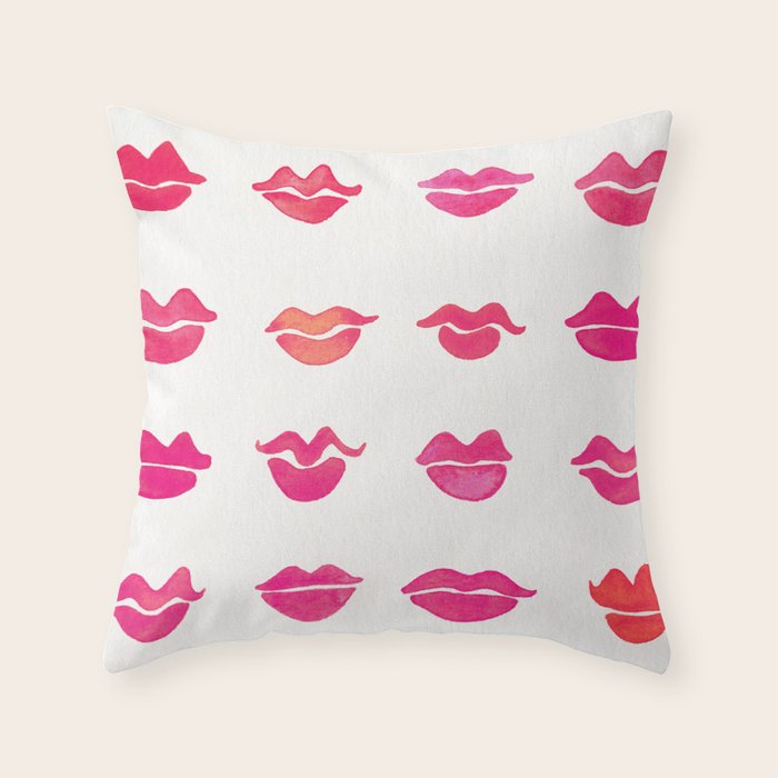 Kiss Collection - Pink Palette Throw Pillow Gallery Image 1