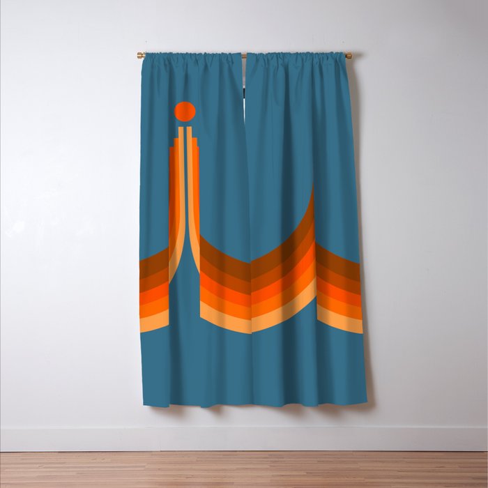Abstraction_SUN_RISING_RETRO_SPACE_POP_ART_0906S Window Curtain Gallery Image 3