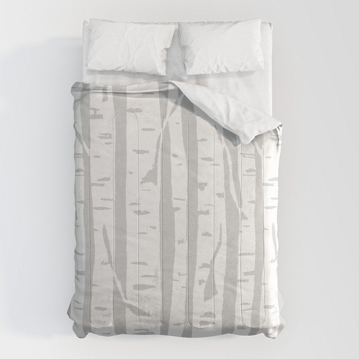 Woodcut Birches Grey Comforter Gallery Image 6
