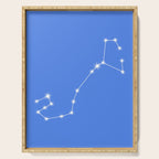 Scorpio Zodiac Star Constellation Line Art Bright Blue Serving Tray Gallery Image 1