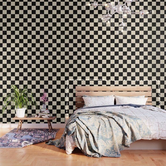 Checkers - Black and Cream Wallpaper Gallery Image 3