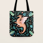 Tropical Dragon in Peach Tote Bag Gallery Image 1
