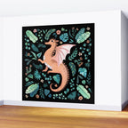 Tropical Dragon in Peach Wall Mural Gallery Image 2